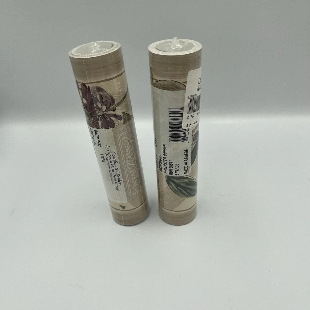 Wallpaper Border Driftwood Linen Sears 5 Yards Each New Floral Cottage Core